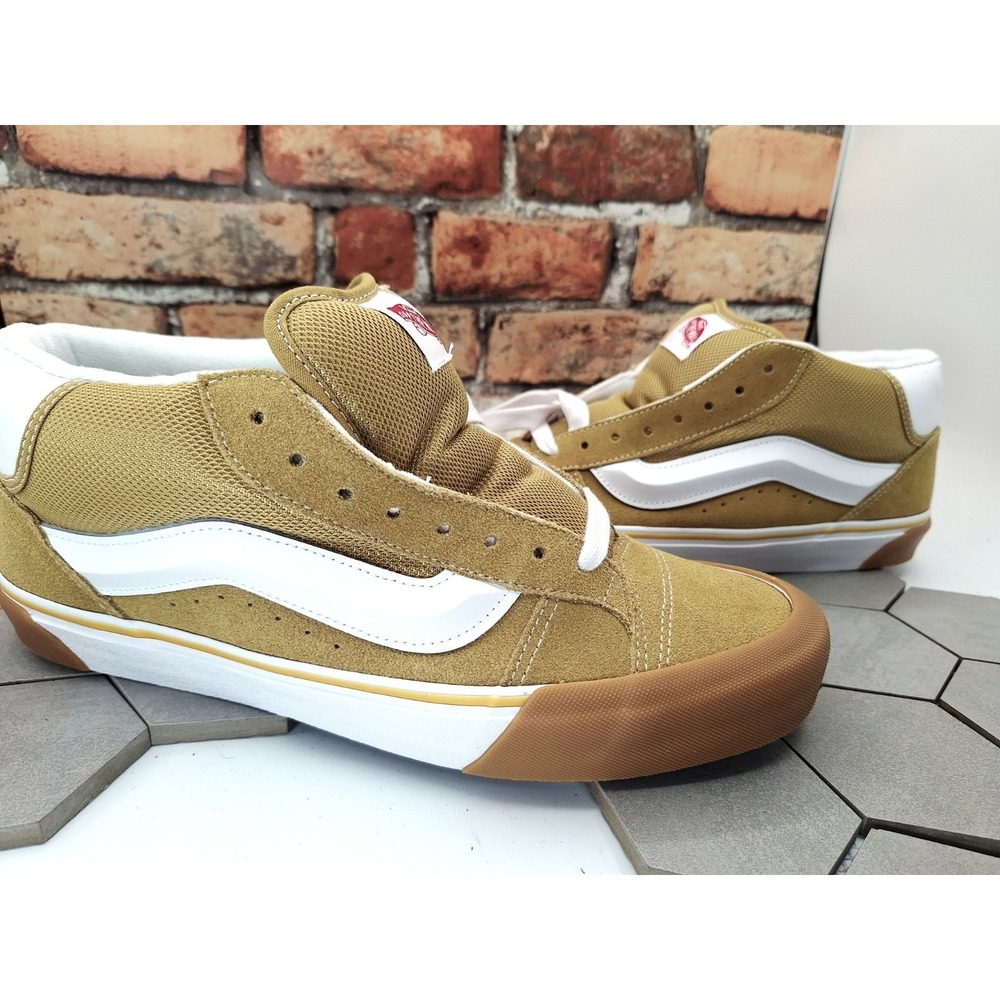 Vans Knu Mid Men 12 Khaki Gum Chunky 90s Skater Shoes Timberland Wheat Color - Picture 2 of 9